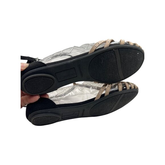 Montego Bay Size 6.5 Rhinestone Closed Toe Sandals Ankle Strap Black Heels - Picture 10 of 10